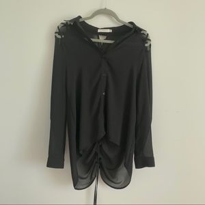 Lush Cutout Button up Top